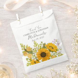 Gelbes modernes Sonnenblumenstrauß Hochzeit Geschenktütchen