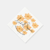 Gelbes Mohnblütenhandgezogenes Brautparty Serviette (Ecke)