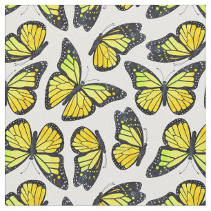 Gelbes Monarchfalter-Muster Stoff