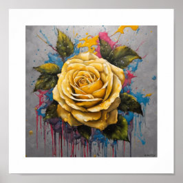 Gelbes Mondplakat-Rose Poster