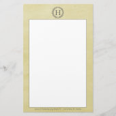Gelbes Monogramm-Krängungsrädchen Briefpapier (Vorderseite)
