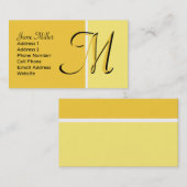 gelbes Monogramm Visitenkarte (Vorne/Hinten)