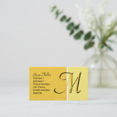 gelbes Monogramm Visitenkarte (Stehend Vorderseite)