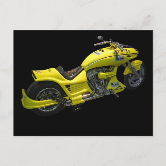 Gelbes Motorrad Postkarte (Vorderseite)