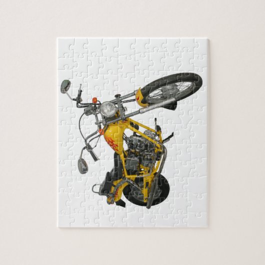 Gelbes Motorrad Puzzle (Vertikal)
