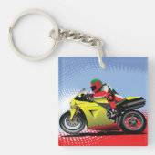 Gelbes Motorrad-Schlüsselanhänger Schlüsselanhänger (Vorderseite)