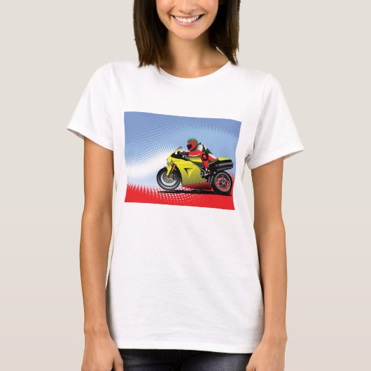 Gelbes Motorrad T - Shirt (Vorderseite)