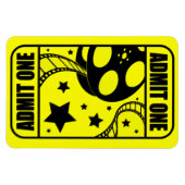 Gelbes Movie Ticket Flexible Magnet (Horizontal)