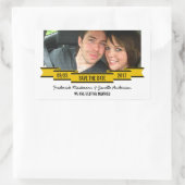 Gelbes Multiband-Foto Save the Date Aufkleber (Tasche)