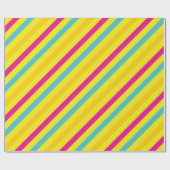 Gelbes Multidiagonalstreifen Geschenkpapier (Flach)