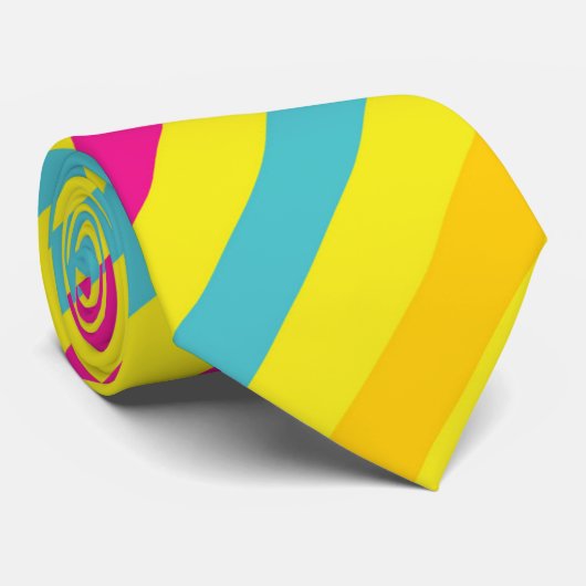 Gelbes Multidiagonalstreifen Krawatte (Gerollt)