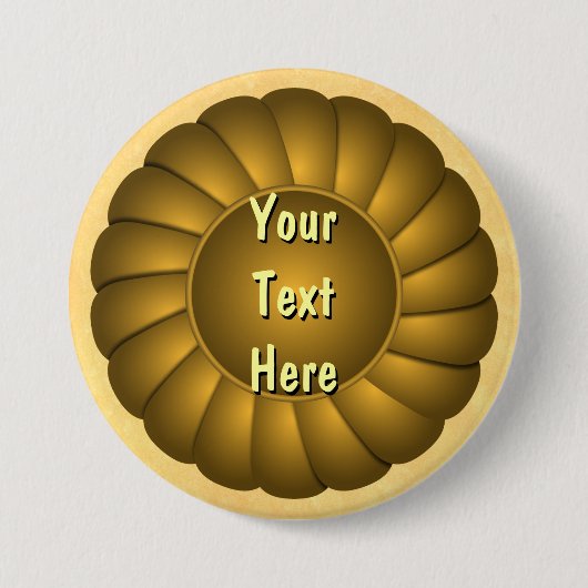 Gelbes Multifunktionsrosette zum Personalisieren Button (Vorderseite)