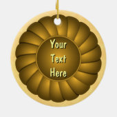 Gelbes Multifunktionsrosette zum Personalisieren Keramikornament (Hinten)