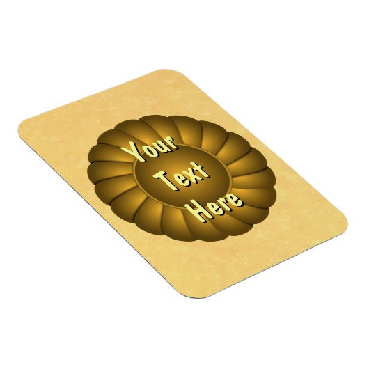 Gelbes Multifunktionsrosette zum Personalisieren Magnet (Rechte Seite)