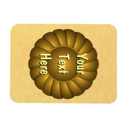 Gelbes Multifunktionsrosette zum Personalisieren Magnet (Horizontal)