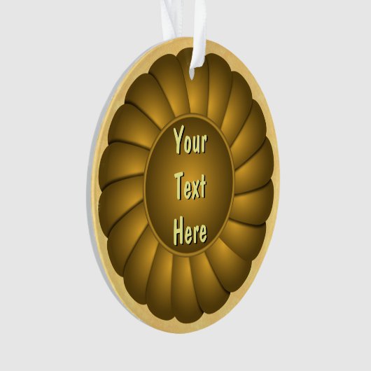 Gelbes Multifunktionsrosette zum Personalisieren Ornament (Vorderseite)