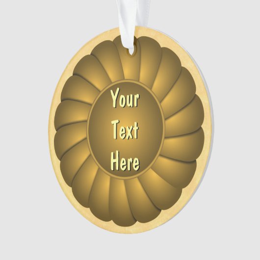 Gelbes Multifunktionsrosette zum Personalisieren Ornament (Vorderseite)