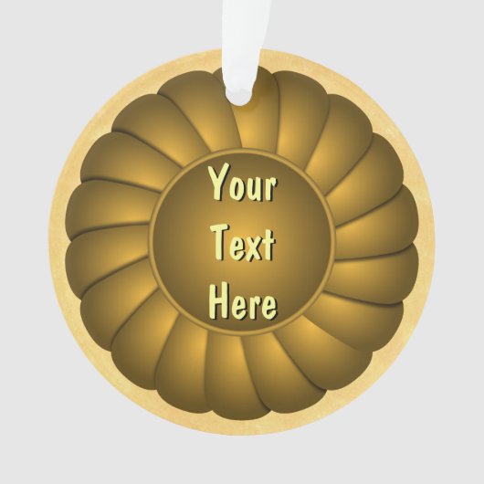 Gelbes Multifunktionsrosette zum Personalisieren Ornament (Vorderseite)