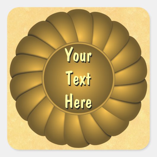 Gelbes Multifunktionsrosette zum Personalisieren Quadratischer Aufkleber (Vorderseite)