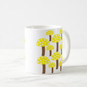 Gelbes Mushroom-Muster Kaffeetasse (VorderseiteRechts)