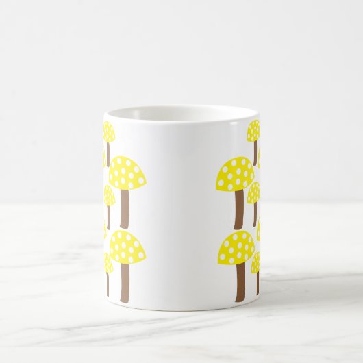 Gelbes Mushroom-Muster Kaffeetasse (Mittel)