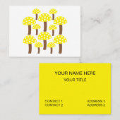 Gelbes Mushroom-Muster Visitenkarte (Vorne/Hinten)