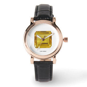 Gelbes Muster Armbanduhr