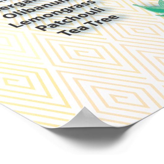 Gelbes Muster Aromatherapie Diagramm Poster (Ecke)