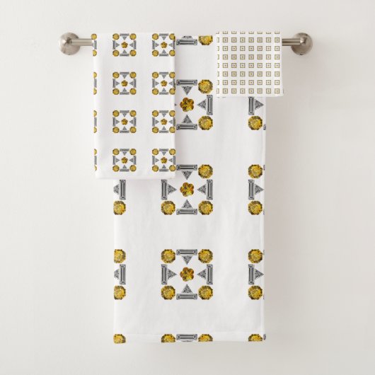 Gelbes Muster Badhandtuch Set (Insitu)