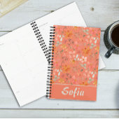 Gelbes Muster botanisch-grüner Orangenplaner Planer