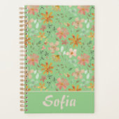 Gelbes Muster botanischer grüner Planer (Vorderseite)