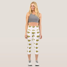 Gelbes Muster Capri Leggings