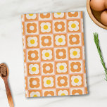Gelbes Muster des Schachbretts Retro Floral, orang Geschirrtuch<br><div class="desc">Dieses inspirierte abstrakte Retro-Design verbindet funky Quadrate und Blume und bildet ein florales Schachbrett. Ideal für Menschen,  die Retro-Liebe,  Vintage Stil.</div>