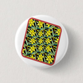 Gelbes Muster für wertvolle Blume Button