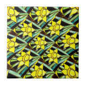 Gelbes Muster für wertvolle Blume Fliese (Vorderseite)