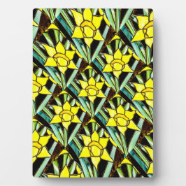Gelbes Muster für wertvolle Blume Fotoplatte