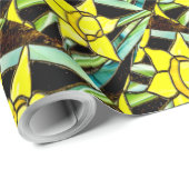 Gelbes Muster für wertvolle Blume Geschenkpapier (Rolleneckpunkt)