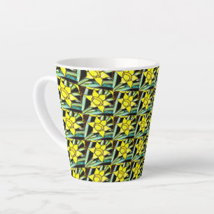 Gelbes Muster für wertvolle Blume Milchtasse