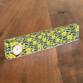 Gelbes Muster für wertvolle Blume Namensplakette (Seite)