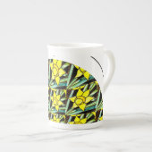 Gelbes Muster für wertvolle Blume Porzellantasse (Vorderseite Rechts)