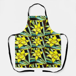 Gelbes Muster für wertvolle Blume Schürze