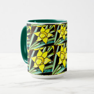 Gelbes Muster für wertvolle Blume Tasse