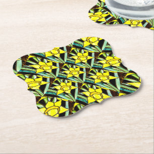 Gelbes Muster für wertvolle Blume Untersetzer