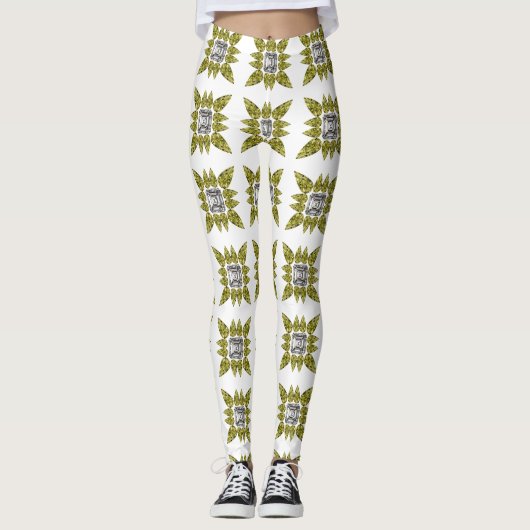 Gelbes Muster Leggings (Vorderseite)