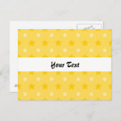 Gelbes Muster mit Sternen Postkarte (Vorne/Hinten)