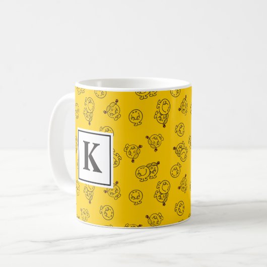 Gelbes Muster | Monogramm Kaffeetasse (Vorderseite Links)