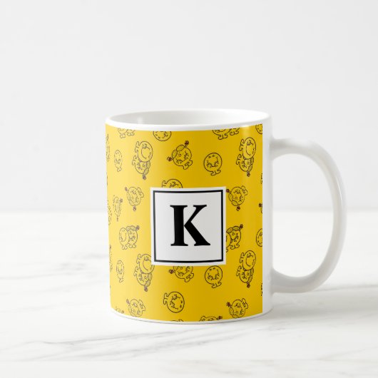 Gelbes Muster | Monogramm Kaffeetasse (Rechts)