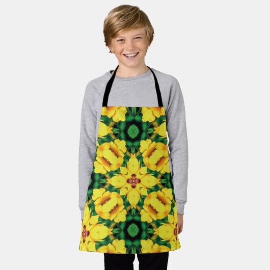 Gelbes Muster Schürze (Getragen)