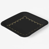 Gelbes Muster schwarzes Quadrat Papierplatte Pappteller (Gewinkelt)