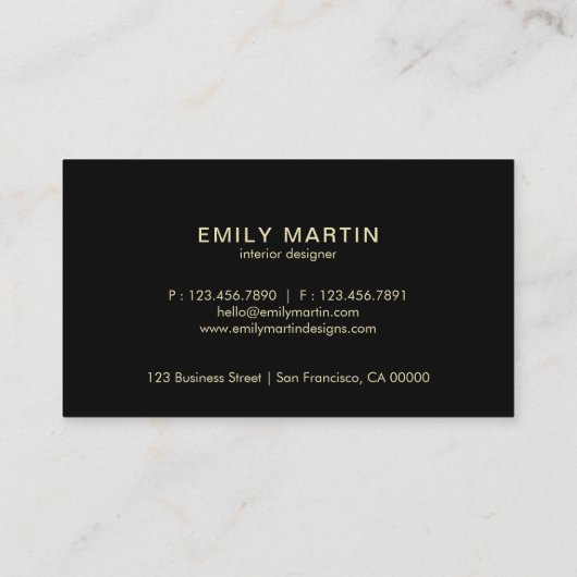 Gelbes Muster Visitenkarte (Rückseite)